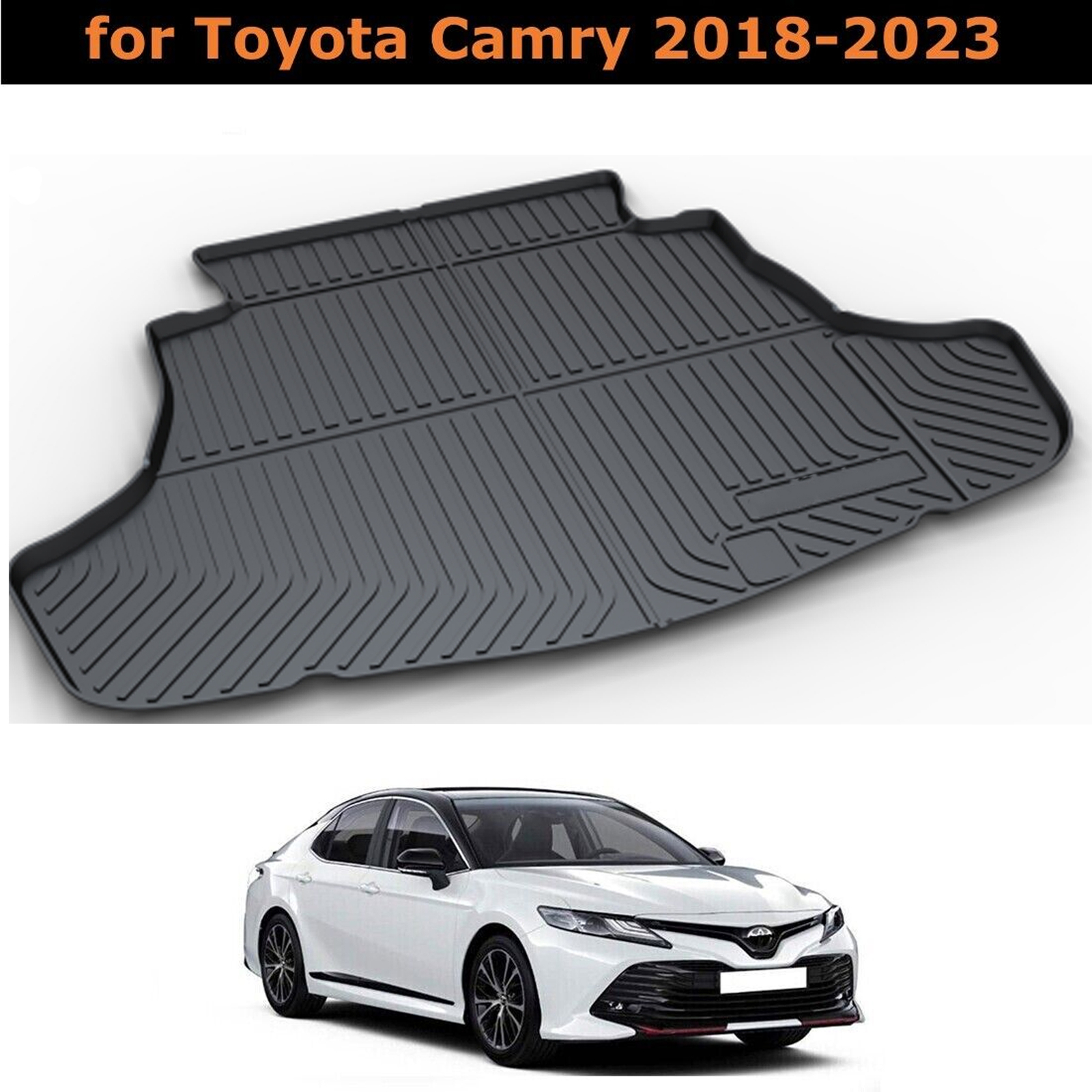 TPO Black All-Weather Trunk Liner for 2018-2023 Toyota Camry
