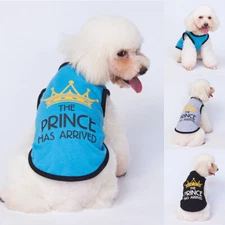 Pet Vest Printed Vest Cotton Vest Dog Vest Crown Vest Crown Printing Cotton ~ *