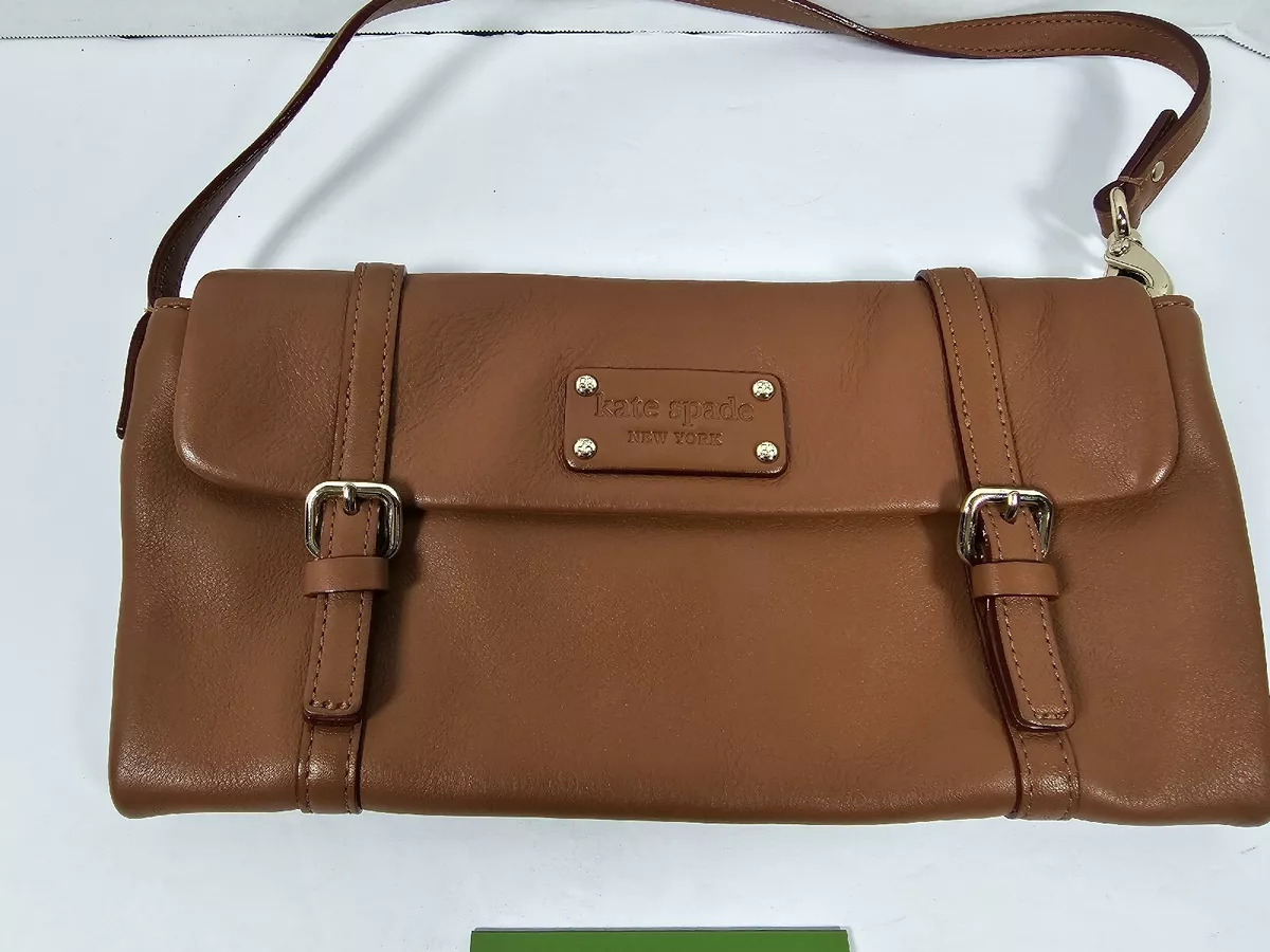 Kate Spade Small Brown Leather Shoulder Bag Purse Handbag