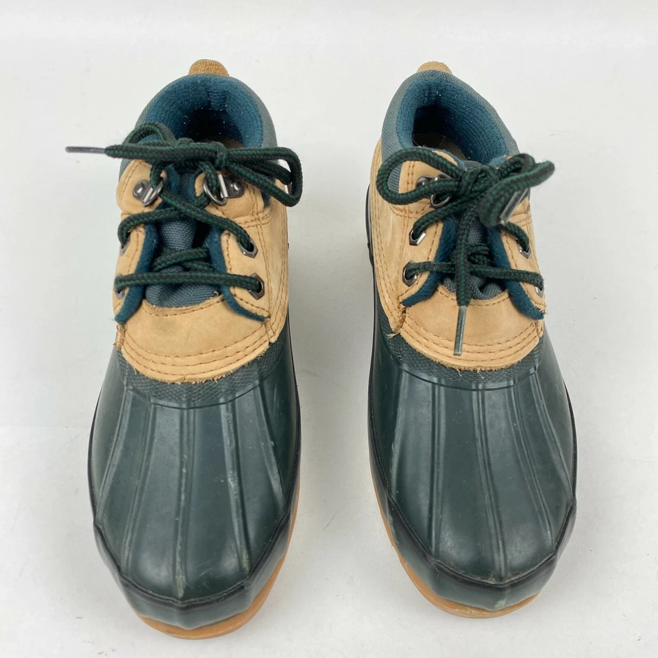 Lands End Mujer Talla 6M Cuero Goma Cordones Pato Botines Verde 39431 Foto 3 de 4