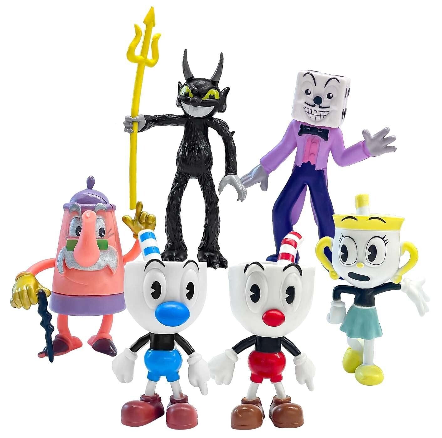 The Cuphead Show Brother Cartoon 6 Models Action Figure Doll Game