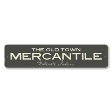 Mercantile Sign, Personalized Old Town Company Sign, Custom Metal Decor Sign