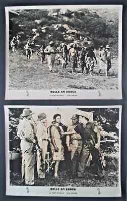 2x Aushangfoto HÖLLE AM KONGO 1952 mit Johnny Weissmüller in Jungle Jim