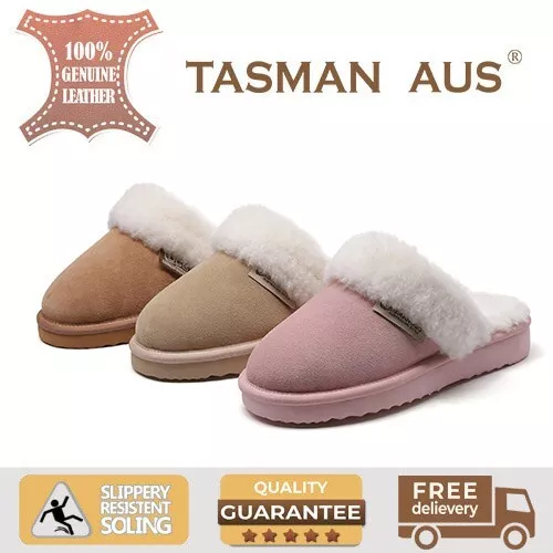 Tasman UGG Slippers/ Scuffs,Aus Sheepskin wool &suede upper,Unisex, nonslip Sole - Picture 2 of 20