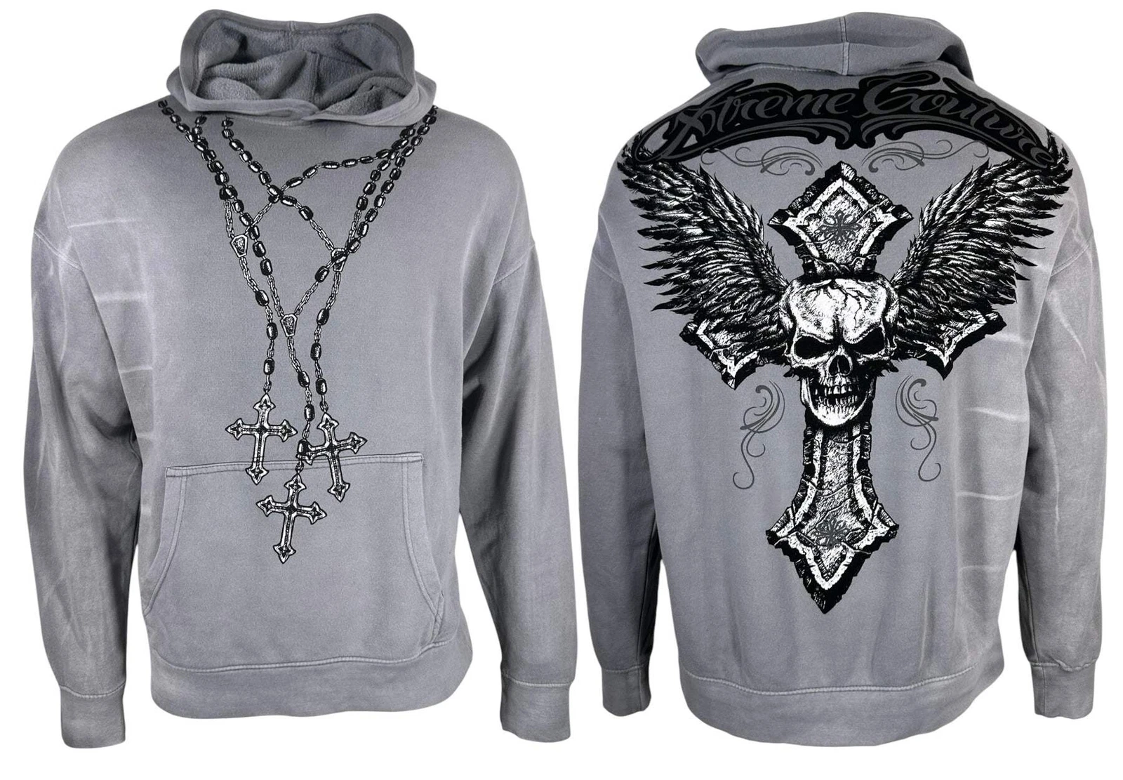 Xtreme Couture By Affliction Unisex Oversized Boxy Pullover Hoodie Saints
Opens in a new window or t
