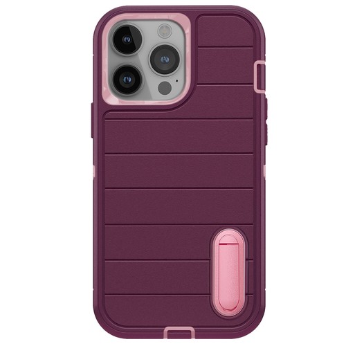 For Apple iPhone 14/14 Plus/14 Pro Max Hybrid Kickstand Case Cover Purple+Pink - Picture 49 of 71