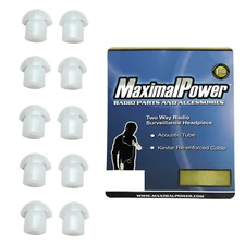 MaximalPower Clear Silicone Earpiece Ear Tip For Motorola Kenwood Radio (10PK)