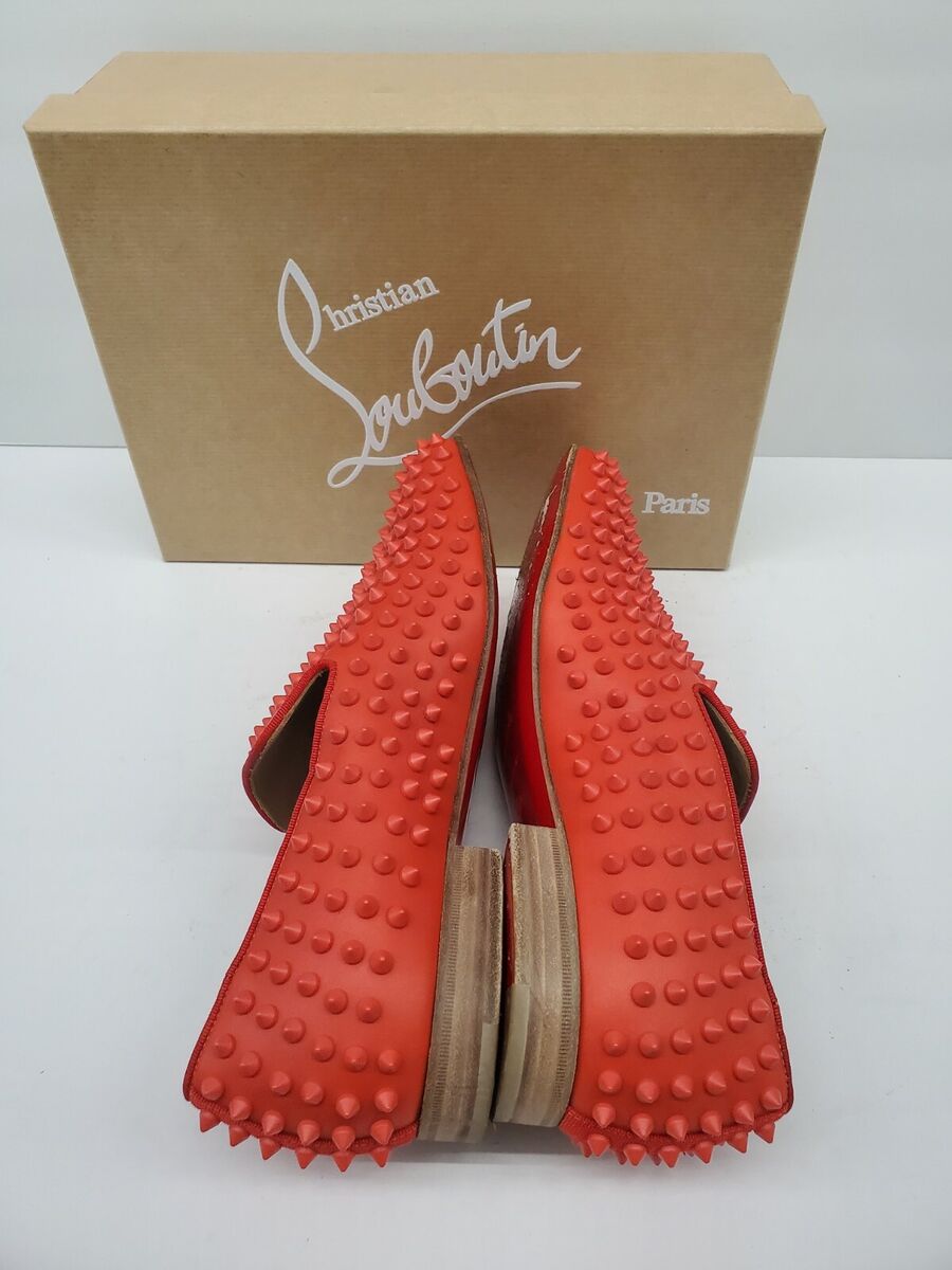 $1295 Christian Louboutin Red Dandelion Spike Loafers Shoes Mens Sz US 7 /  EU40