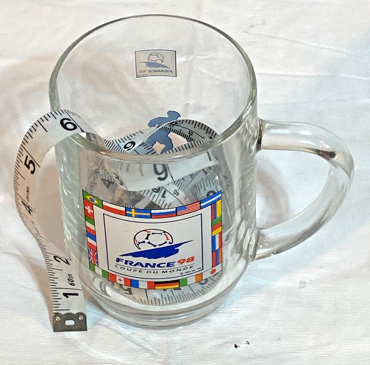 Tasse football France 1998 vintage boisson coupe du monde bonne couleur mascotte Footix Futbol 98 - France