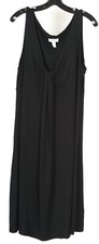 Loft Women’s Dress 16 Black Shift Sleeveless Lined V Neck Knit Stretch