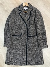 Gerard Darel Black White Speckled Wool Silk Cotton Jacket Coat 36 Uk S Rrp £545