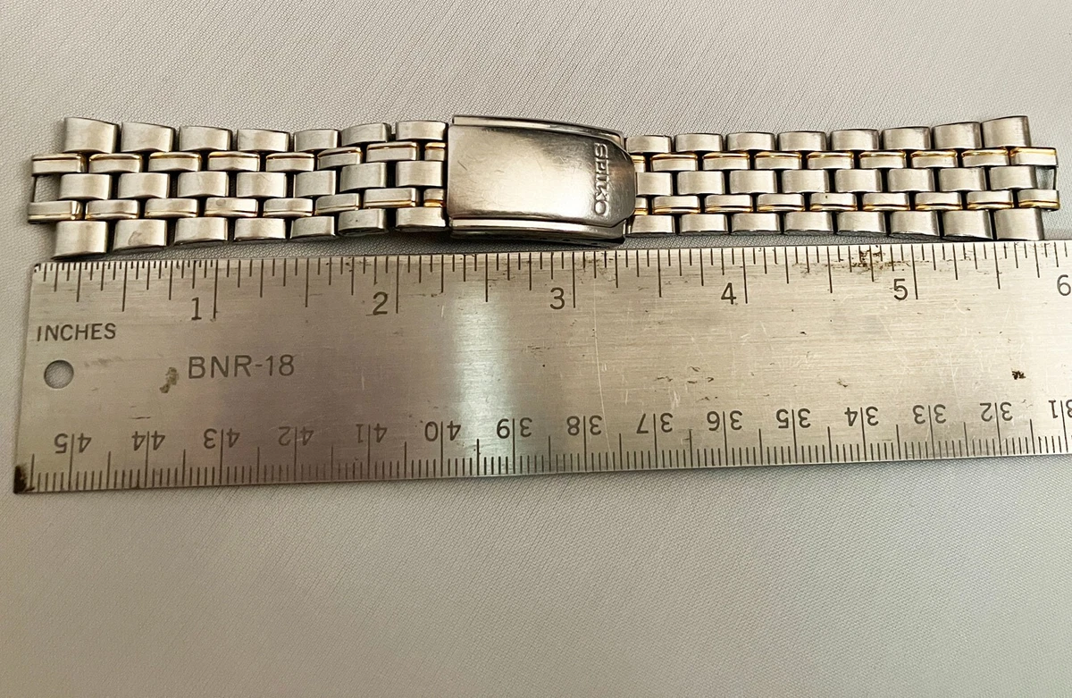 Silver Gold Seiko Quartz 7T32 7C60 Watch Bracelet Endlinks and