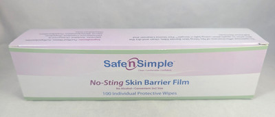 100 Safe n' Simple SNS80744 No-Sting Skin Barrier Wipes Expires 12/2026