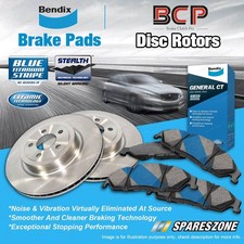 Rear Disc Rotors Bendix GCT Brake Pads for Alfa Romeo 159 Brera Spider 1.9L 2.2L