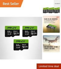 64GB Elite-X Class 10 U3 V30 microSDXC Flash Memory Card, 3 Count Pack of 1 -...