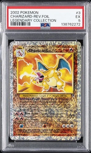 2002 POKEMON LEGENDARY COLLECTION #3 CHARIZARD-REVERSE FOIL PSA 5