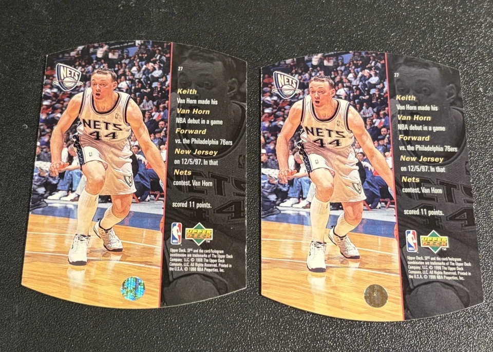 Keith Van Horn 1997-98 Upper Deck SPx Bronze #27 Rookie RC ERROR !!! No Foil !! - Image 3 of 3