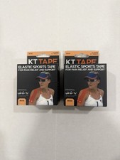 2 New KT Kinesiology Therapeutic Elastic Sports Tape Beige 14 10" Strips X2