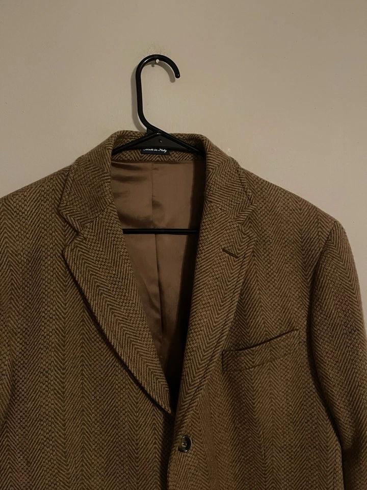 Blazer Traje Chaqueta Polo Ralph Lauren Italia Lana Tweed Codo - Para Hombre Grande - ¡Nuevo! Foto 2 de 4