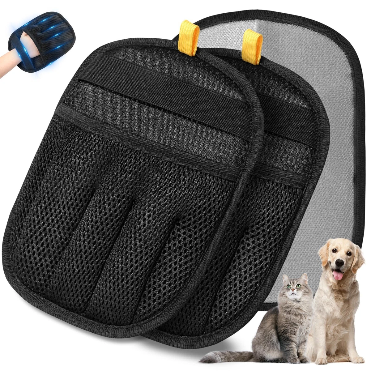 Zouwel 2 Guanti Magnetici Per Peli Di Gatto E Cane – Set Riutilizzabile Per Spazzolare, Lavare E Rimuovere Peli Morti