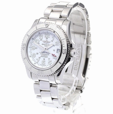 Breitling Superocean Automatic 200m White Dial Date SS Bracelet Diver