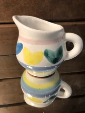 MELISSO BY CALECA ~ Hand Painted Italy - 8oz Creamer~ Pastel Floral~Vintage