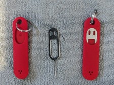 Schlüsselanhänger Anti-Lost SIM/Speicherkartenfach Auswerferstift in Gummihülle Schlüsselanhänger