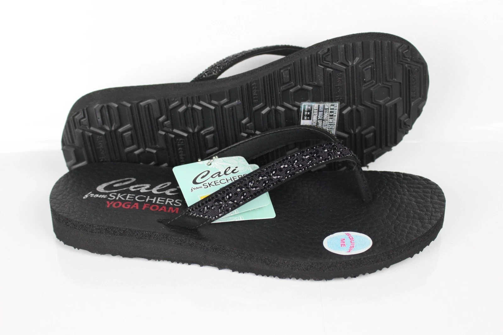 Skechers Women's Meditation Butterfly Garden Flip Flop Sandals Black 119660
Opens in a new window or