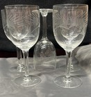 Vintage JAVIT CRYSTAL Set of 5 WHEAT Pattern Stemware Goblet Glasses — photo 1