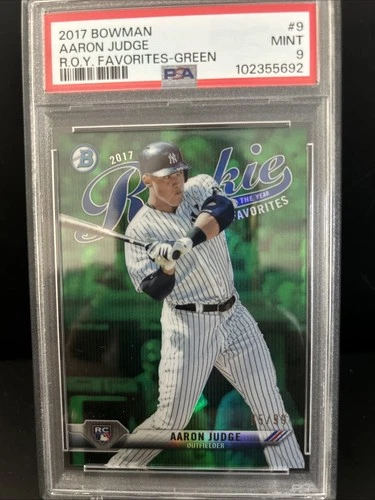 2017 Bowman Chrome Aaron Judge /99 Green ROY Favorite Rookie PSA 9 ROYF-9 Mint