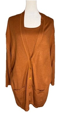 Chico s Sweater Set Tank/Long Cardigan NWT Sienna Copper Color Size 3