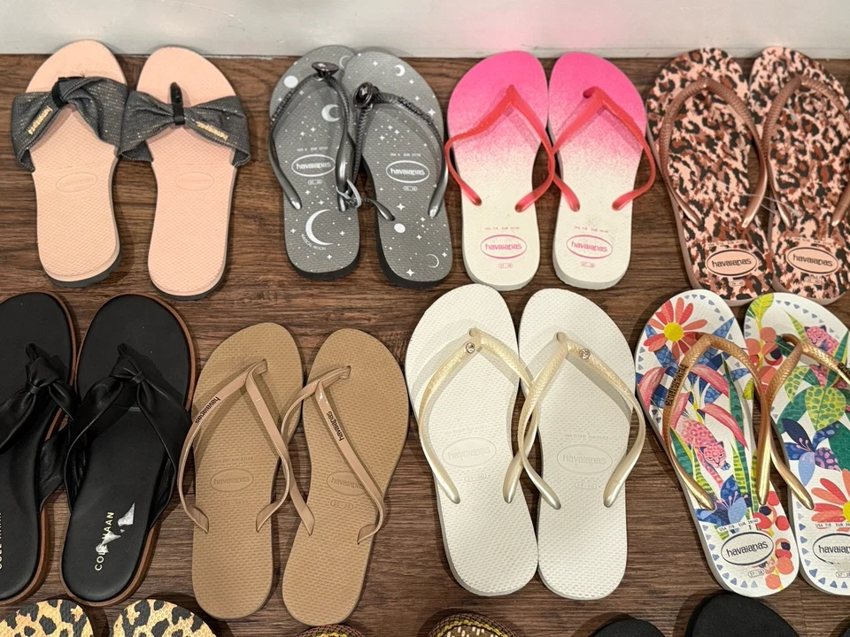 Lote 15 chanclas para mujer Havaianas Cole Haan Brighton Reef revendedor a granel Foto 3 de 4