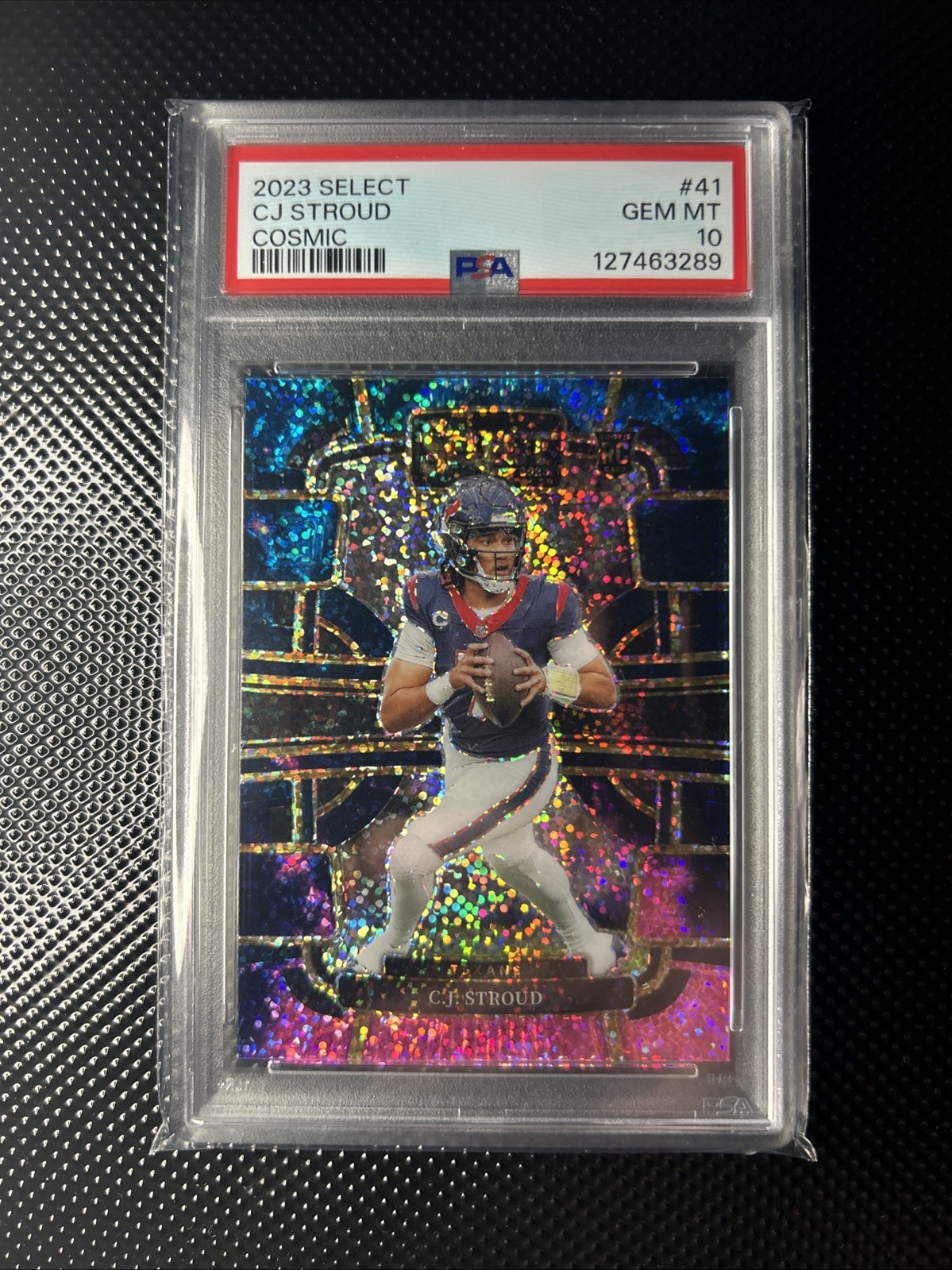 2023 Panini Select CJ Stroud RC Rookie Concourse Cosmic Prizm PSA 10