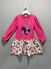 VTG The Lion King Girls Dress 90s Disney Pink Simba Nala Animals Retro Size 5