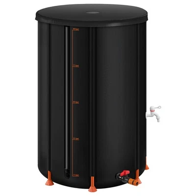 Uimoso Réservoir d'eau de pluie pliable 380 L avec robinet et kit de trop-plein - Photo 1/4