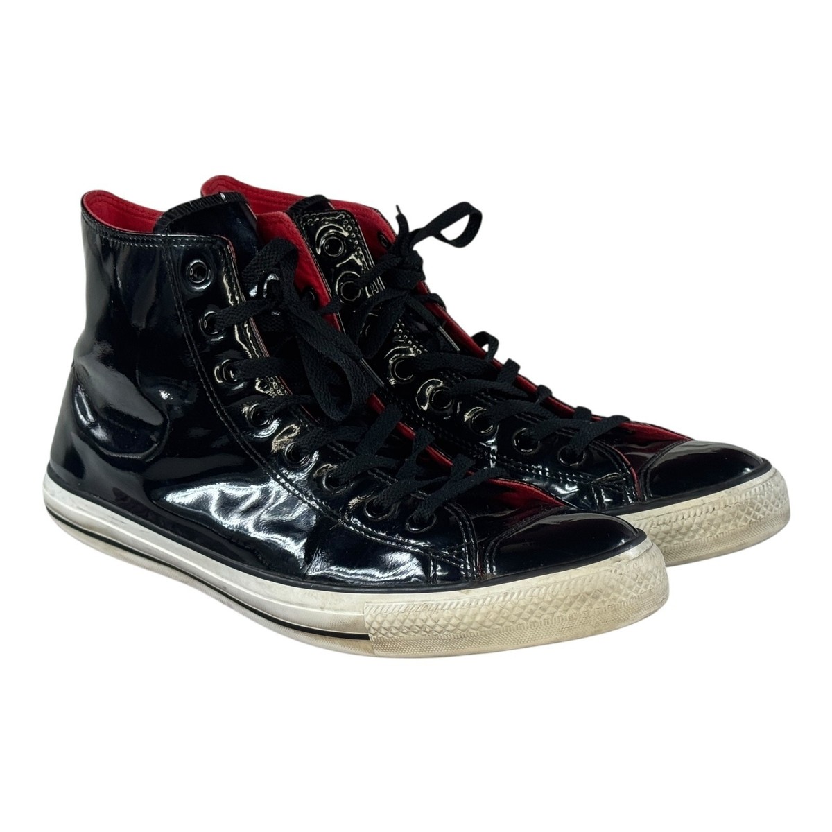 Converse All Star Chuck Taylor Patent Leather Hi Men\'s Size 10.5 Black Sneakers Early 90 main image 4