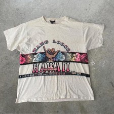 1990s Hawaii T Shirt Vintage San Segal Hang Loose Single Stitch XL Surf Skate