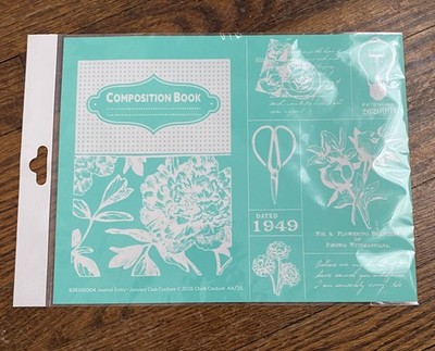 NEW  Journal Entry  Chalk Couture Chalk Transfer Stencil Size B January Club