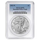 2023-W Burnished $1 American Silver Eagle PCGS SP70 Blue Label White Frame