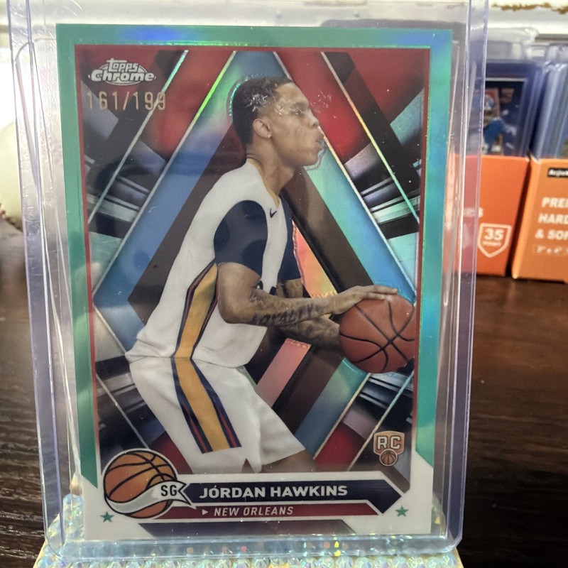 2023-24 Topps Chrome #63 Jordan Hawkins Aqua Refractors #/199 RC UConn