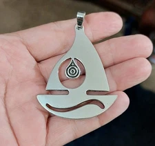Large Sail Boat Silver Nautical Pendant