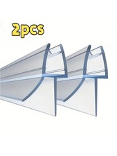 2pcs Shower Seal Thickened Bathroom Glass Door Under Water Retaining Strip 12mm