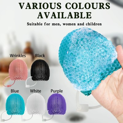 Honeycomb Exfoliating Shower Finger Caps, available in multiple colors