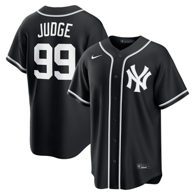 Men's Yankees Aaron Judge Fashion Black Out Jersey