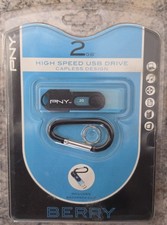 PNY 2GB High Speed USB Flash Drive - Capless Design (Berry Blue)