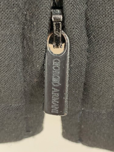 VTG Giorgio Armani Zip Black Liesure Jacket Made In Italy RR10257 Sz Large - Picture 14 of 14