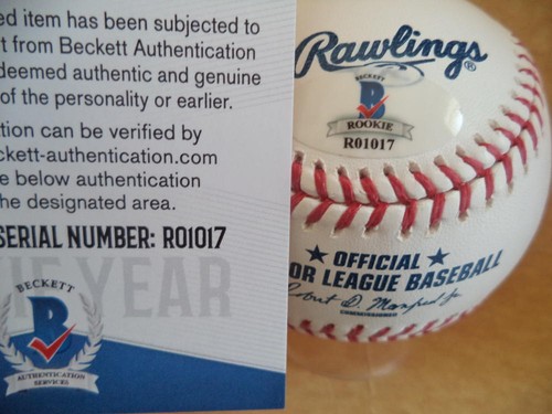 SEAN NEWCOMB ATLANTA BRAVES ROOKIE YEAR SIGNED AUTO ML BASEBALL BECKETT R01017 - Picture 3 of 3