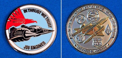 NEW LOCKHEED SKUNK WORKS SR-71 BLACKBIRD CHALLENGE COIN- IN THRUST WE TRUST