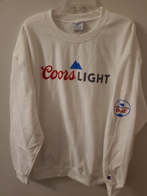 NWOT Champion X Coors Light Men's White Pullover Keeping California Chill 2XL 