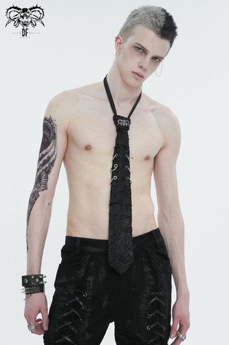 Devil Fashion Men Black Gothic Punk Skull Punk Ring Stylish Necktie Casual Tie - 第 8/15 張圖片